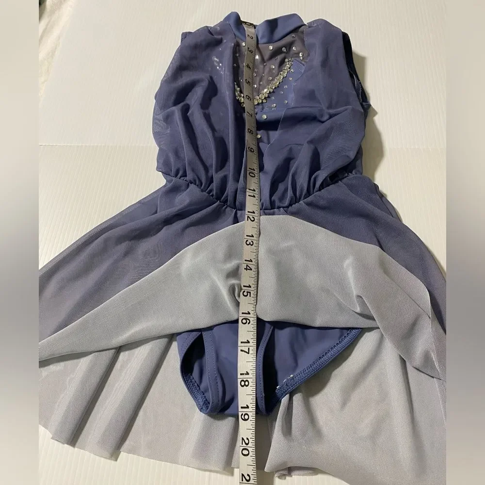 WEISSMAN Dance costume mesh dress blue custom What The World Need Now 13872 SC 6